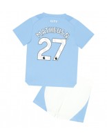 Manchester City Matheus Nunes #27 Domácí dres pro děti 2023-24 Krátký Rukáv (+ trenýrky)